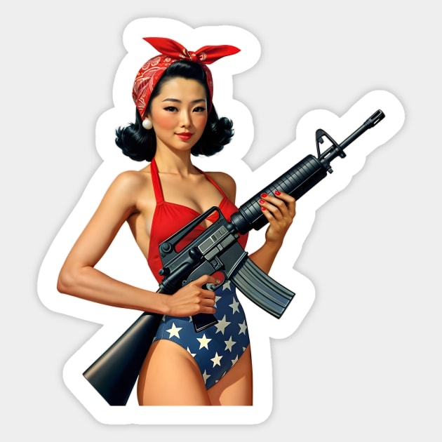 Pinup Girl Sticker by Rawlifegraphic